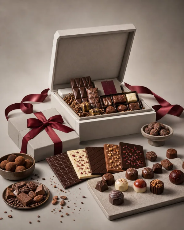 Chocolates products prepared for courier shipping