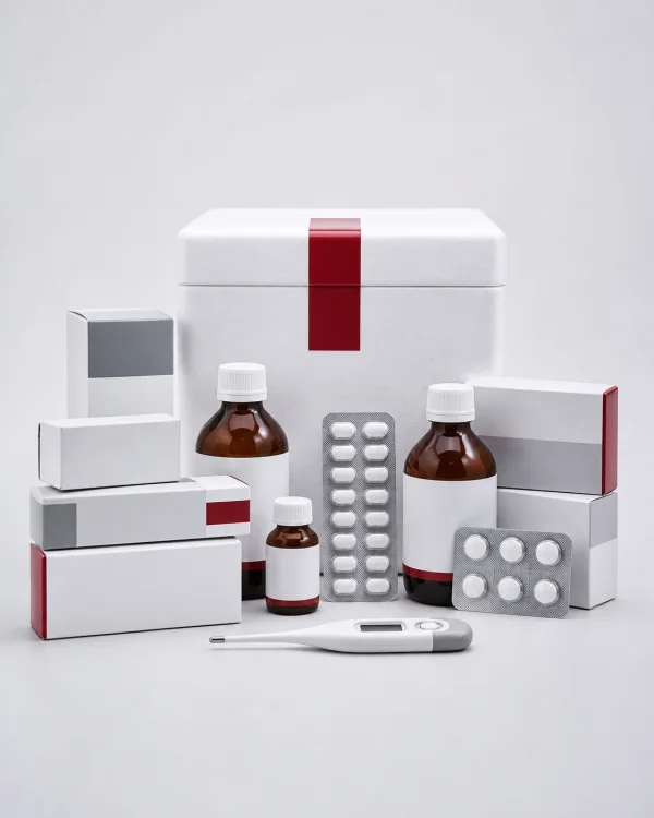 Medicine products prepared for courier shipping