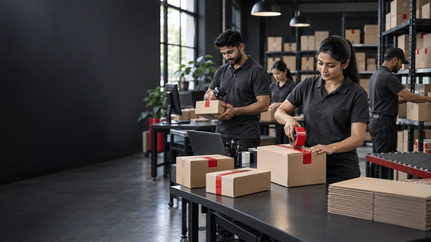 Gajpati team preparing e-commerce parcels